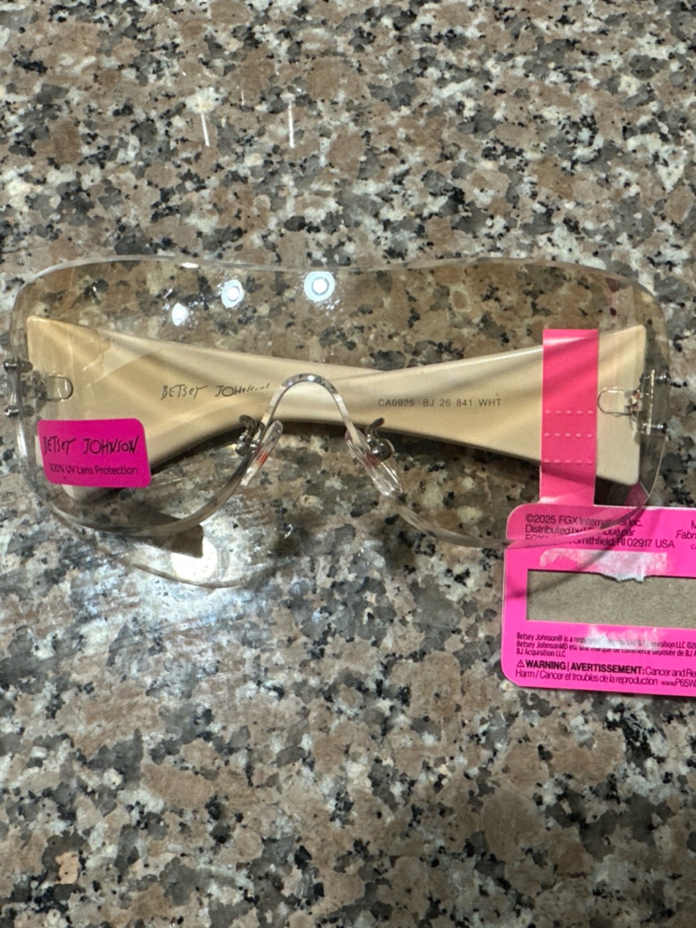 Betsey Johnson Beige Temples with Hot Pink Accent Tips Eyewear
